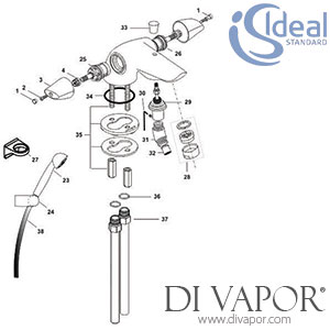 Ideal Standard Cerapl Duo Bath/Shower Mixer Tap Spare Parts - IDL DV 193